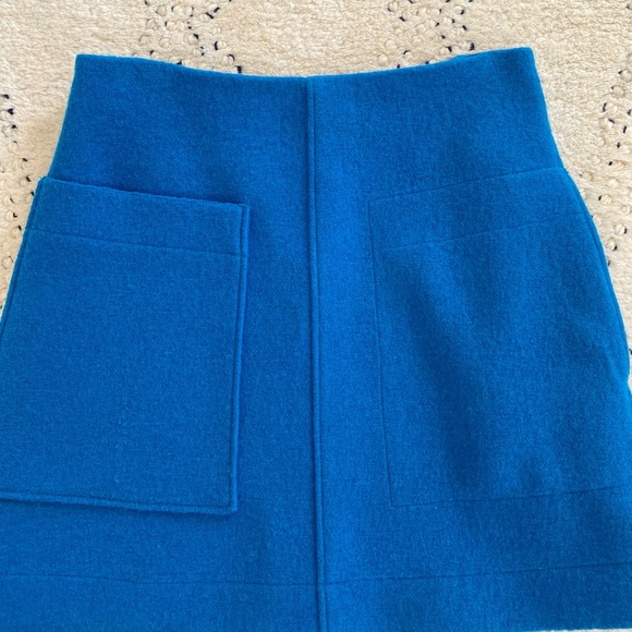 S COS Wool Blue Short Skirt with Pockets - Picture 2 of 5